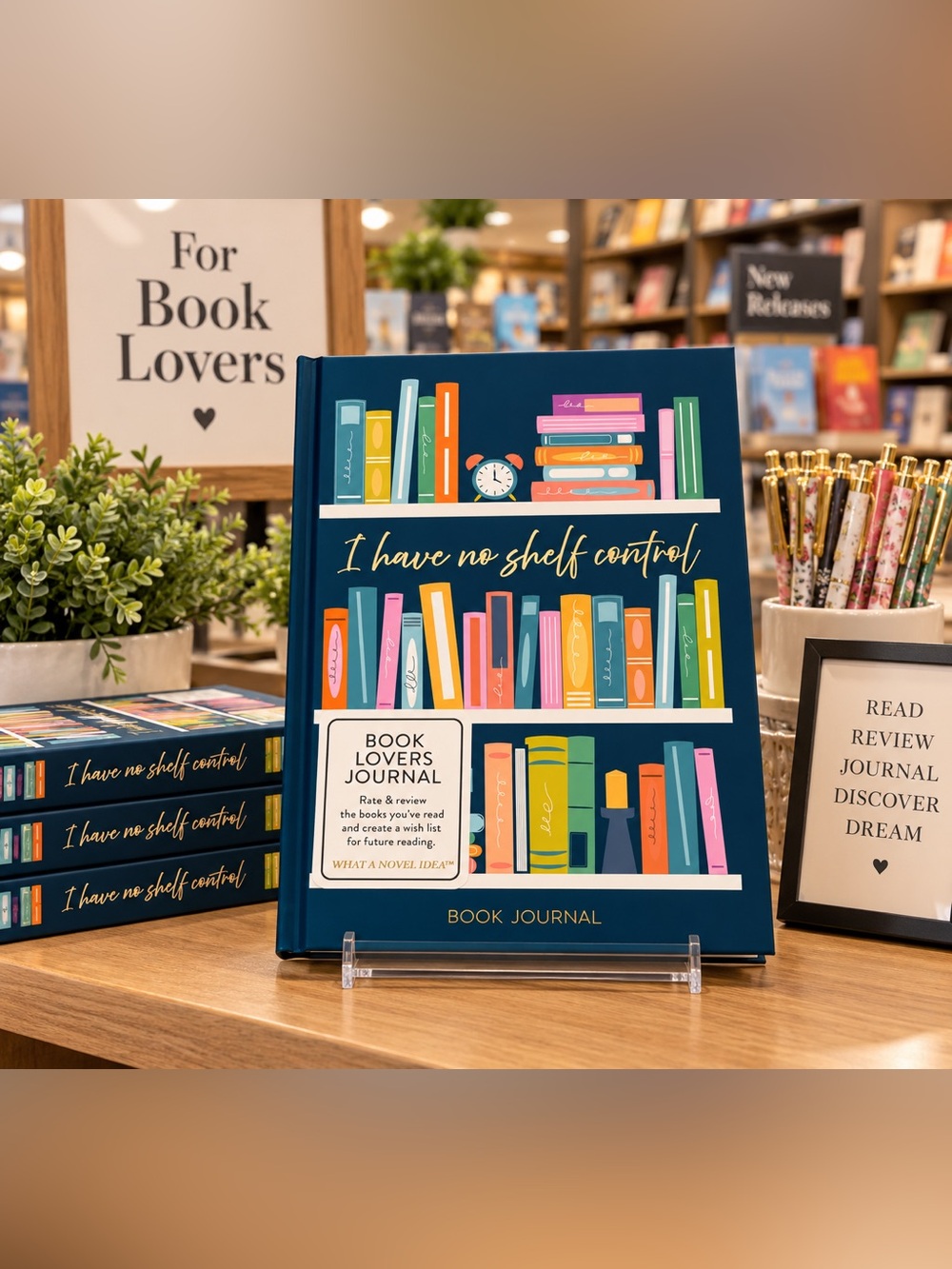 Book Lovers Journal “I Have No Shelf Control”- Navy Blue Hardcover Book Journal